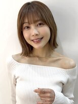 シルクレイ 新宿店(Silk-lei) ☆大人可愛い 切りっぱなしボブ ベージュカラー 新宿