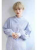 ホワイトブロンド×ショートボブ大人可愛い無造作カット20代30代