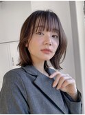 切りっぱなしくびれボブ 似合わせ顔周りカット顔まわりカット