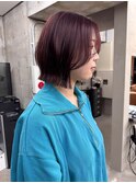 ボブ　レイヤーボブ　フェイスレイヤー　暖色カラー 