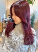 韓国ヘア×レッドカラー