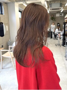 シロ 大名2号店(SiLO) 大人可愛いオレンジブラウン×ロングレイヤー