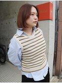 オイルでまとまる重めボブ