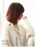 ふわりと透けるハイライト×外ハネモカベージュ
