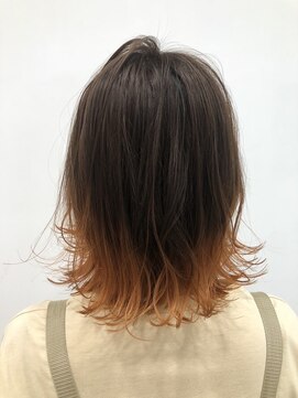 オーダイム(ou' dime) 毛先オレンジグラデーション