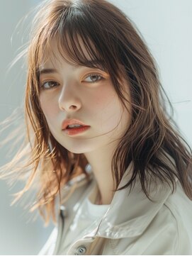 フレーム 博多店(FRAME) 透明感ナチュラルベージュ×レイヤーカット