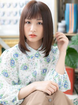 カバーヘアアンドスパ ブリス 浦和(COVER HAIR&SPA bliss) 黒髪大人かわいいオン眉内巻きワンカールc6浦和20代30代40代