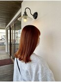 ブリーチ無しWカラー×オレンジブラウン