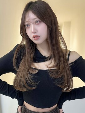 アイトーキョーエス 渋谷(AI TOKYO S) ブリーチなしダブルカラーミルクベージュナチュラルレイヤー