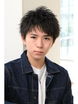 ネイビー(NAVY) ビジネスヘアにも対応可能 束感アップバングショート