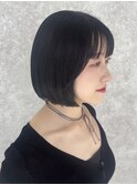 暗髪ボブ