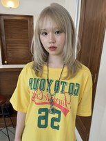 リヴ オオサカ(LIV OSAKA) ミルクティーベージュ/ケアブリーチ大阪梅田/ミディアムレイヤー