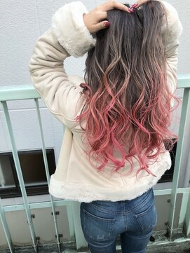 ハイトーンピンクグラデーション L ココテラス Coco Terrace のヘアカタログ ホットペッパービューティー