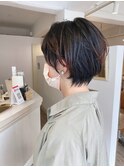 大人ショートボブ　× チョコレートブラウン髪質改善