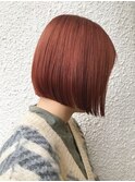 ミニボブカット・ペールオレンジブラウン