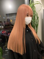 シー クルー 渋谷(C crew) ペールオレンジヘア[ケアブリーチ/ハイライト/髪質改善]
