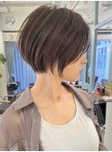 前髪なし×韓国大人美人ショート×グレーベージュ/横浜モード