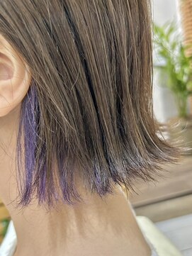 コンフィープラス(comfy plus) 透け感インナーカラー☆ラベンダーベージュくすみカラー20代30代