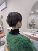 刈り上げマッシュ ショート ハンサムショート 三宮 ブラウン