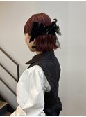 ★卒業式、成人式パーティーボブでも出来るリボンアレンジ