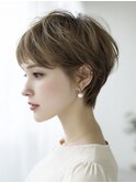 ☆ダークパープルナチュラルショートミルクブラウン髪質改善ボブ