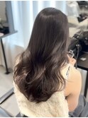 ロングヘア/質感再生カラー/透明感グレージュ/韓国風レイヤー