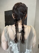 ヘアー アイス ルーチェ(HAIR ICI LUCE)&nbsp;ブリーチなしくすみベージュ冬カラーお呼ばれヘアアレンジ/今枝