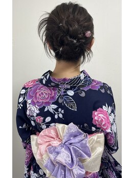 アチーブ エムプラス 茶屋町店(Achieve m +)の写真/【梅田・茶屋町】訪問着or留袖着付け+ヘアセット￥9300～★夜まで着崩れしない技術力に定評あり！