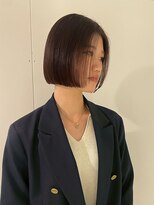 ヘアーアイストゥーレ(HAIR ICI TRE) 20代30代大人可愛い切りっぱなしボブ×グレージュカラー
