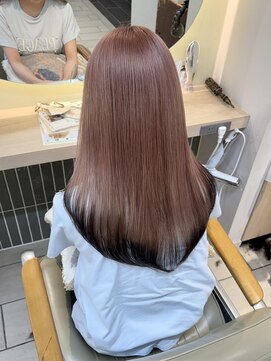 テトラ バイ ネオリーブ 横浜西口店(tetra by neolive) デザインカラー ピンクベージュ ハイトーン ロング横浜★