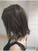 【野口穣】ハイライトデザイン切りっぱなしボブ☆