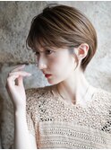 大人可愛い20代30代40代黒髪前下がりショートボブ丸みショート◎