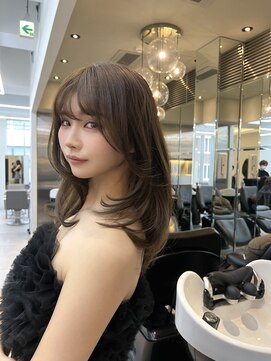 ノク 渋谷(nok) ひし形丸みレイヤー_ショコラアッシュヘルシースタイルふんわり