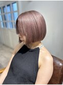 pink beige bob