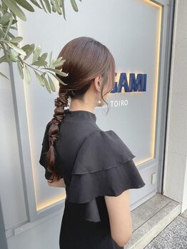 オリガミ 北佐古(ORIGAMI)の写真/【ブライダルヘアメイク指定サロン】特別な日に映えるスタイルを熟知したスタッフによるヘアセットもお任せ