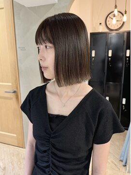 ローレン(LOREN) ミルクティーベージュぷつっとボブケアブリーチ 梅田