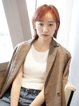 エムスラッシュ みなとみらい馬車道店(M SLASH) 外ハネボブ/耳掛けボブ/オレンジアッシュ/コンパクトボブ