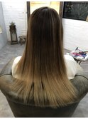 髪質改善ネオメテオストレート×グラデーションカラー