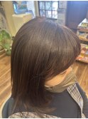 ピンクブラウン　レイヤーカット
