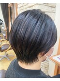 30代40代50代黒髪小顔マニッシュハンサムワンレンボブ