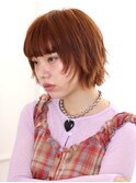 【根岸みのり】20代30代/外はねショート/アプリコットオレンジ