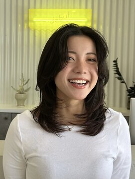 デビュー ヘアーメイク くびれヘア/アプリコットオレンジ/ハイライトカラー/宜野湾