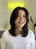 デビュー ヘアーメイク くびれヘア/アプリコットオレンジ/ハイライトカラー/宜野湾