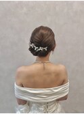 三つ編みアレンジ　サイドシニヨン
