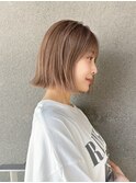 小顔大人ボブ暗めカラーミディアムデザインカラー