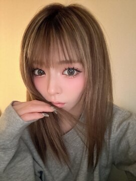 サニー 渋谷(SUNNY) ハイライト、レイヤーカット、ミルクティーベージュ