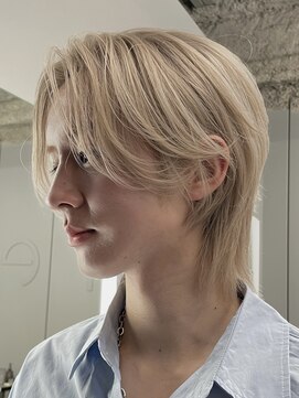 ナレ(NARE) 【NARE  NOE】韓国風ロングウルフ×ハイトーンベージュ