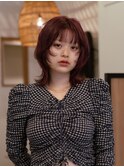 たっぷりミディアムレイヤーカット＊顔周りレイヤー＊艶カラー
