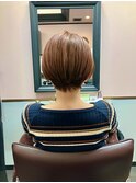 ショートボブ×白髪ぼかしハイライト葛西髪質改善|葛西縮毛矯正
