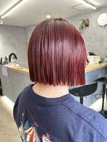 リンク(Link)&nbsp;★艶感たっぷり★ボルドーレッドの切りっぱなしボブ
